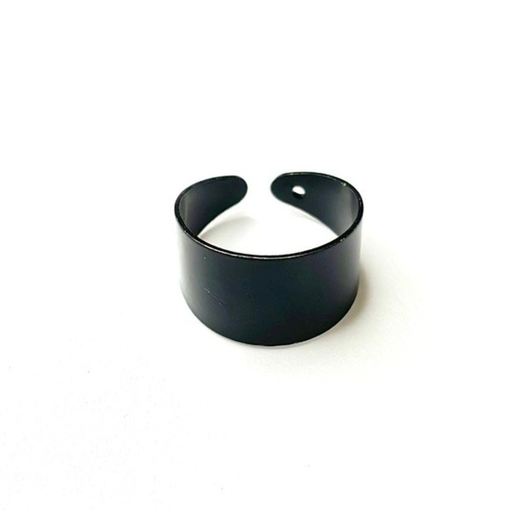 Black Punk Mid Finger Open Band Knuckle Ring Size 8